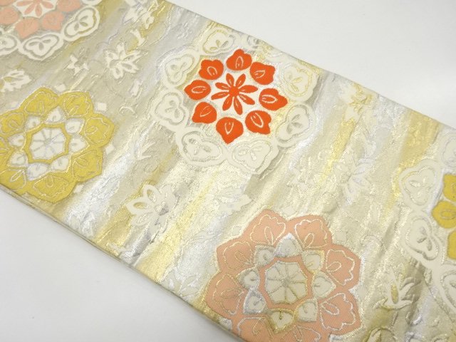 JAPANESEKIMONO / ANTIQUE FLORAL PATTERN WOVEN NAGOYA OBI (WEARABLE)